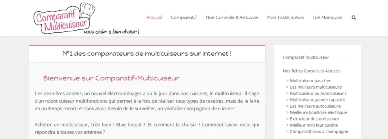 Référence N°1 des comparateurs de multicuiseurs sur internet ! réalisée par Mada Creative Agency