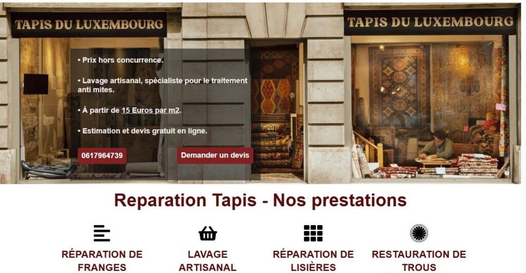 Atelier de réparation Tapis a paris