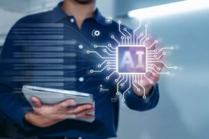 Un assistant marketing se sert de l'AI Search pour enrichir un contenu