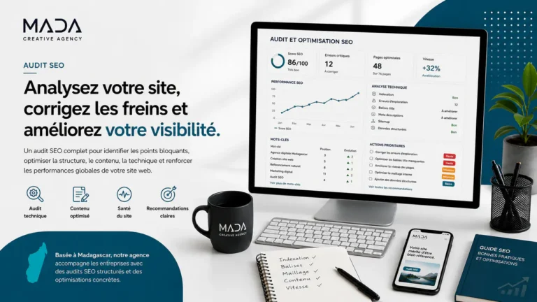 Référence Audit et Optimisation SEO d’un site web réalisée par Mada Creative Agency