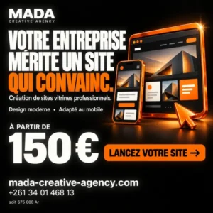 Création de sites vitrines professionnels, design moderne et adapté au mobile, à partir de 150 €