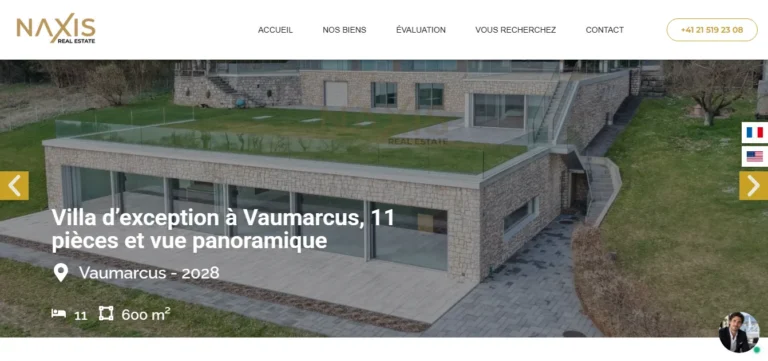 Référence Naxis Immobilier réalisée par Mada Creative Agency