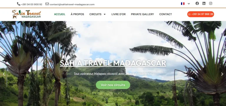 Référence Sahia Travel Madagascar réalisée par Mada Creative Agency